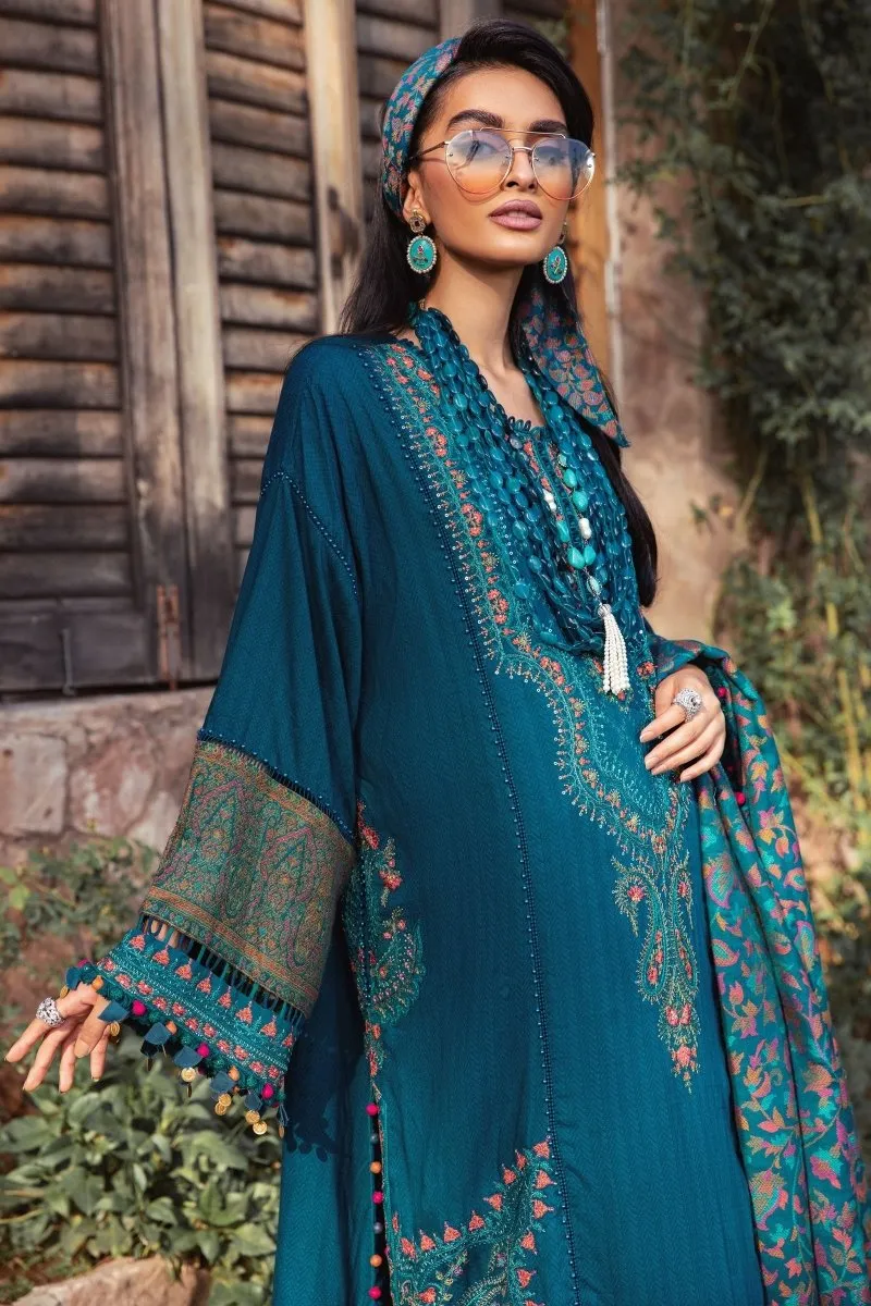 Maria B Linen Pakistani Suit DL-1009-Blue MAR130