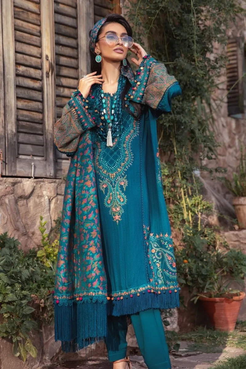 Maria B Linen Pakistani Suit DL-1009-Blue MAR130