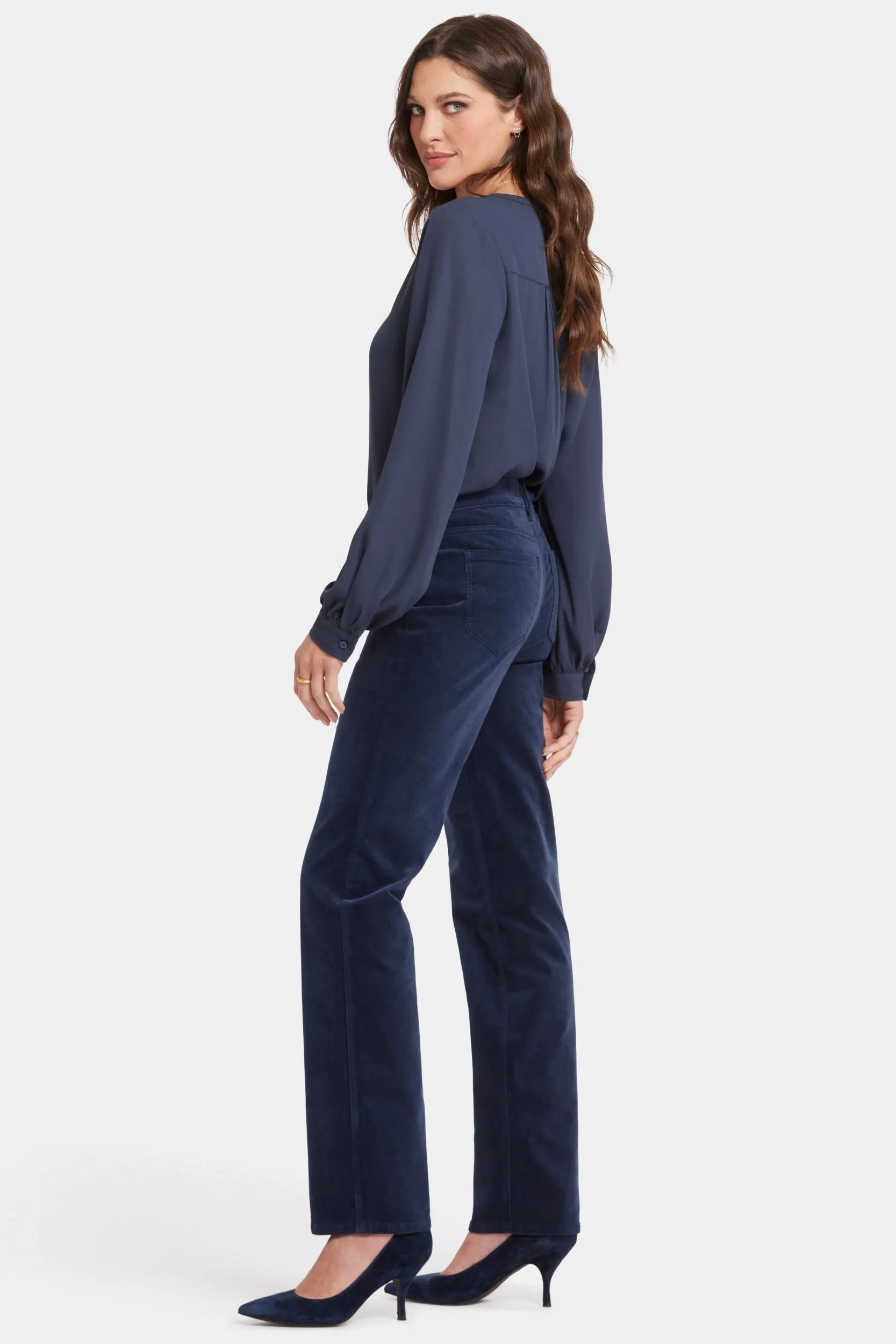 Marilyn Straight Corduroy Broek Blauw | Starless Sky