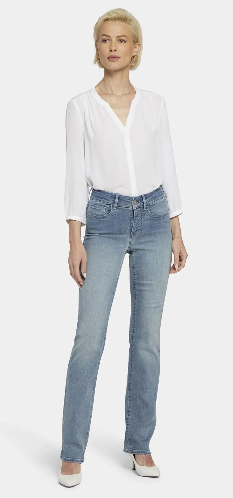 Marilyn Straight Jeans Lichtblauw Premium Denim (Petite) | Thistle Falls