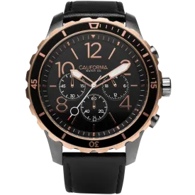 Mavericks Chrono Leather Gunmetal Rose Gold