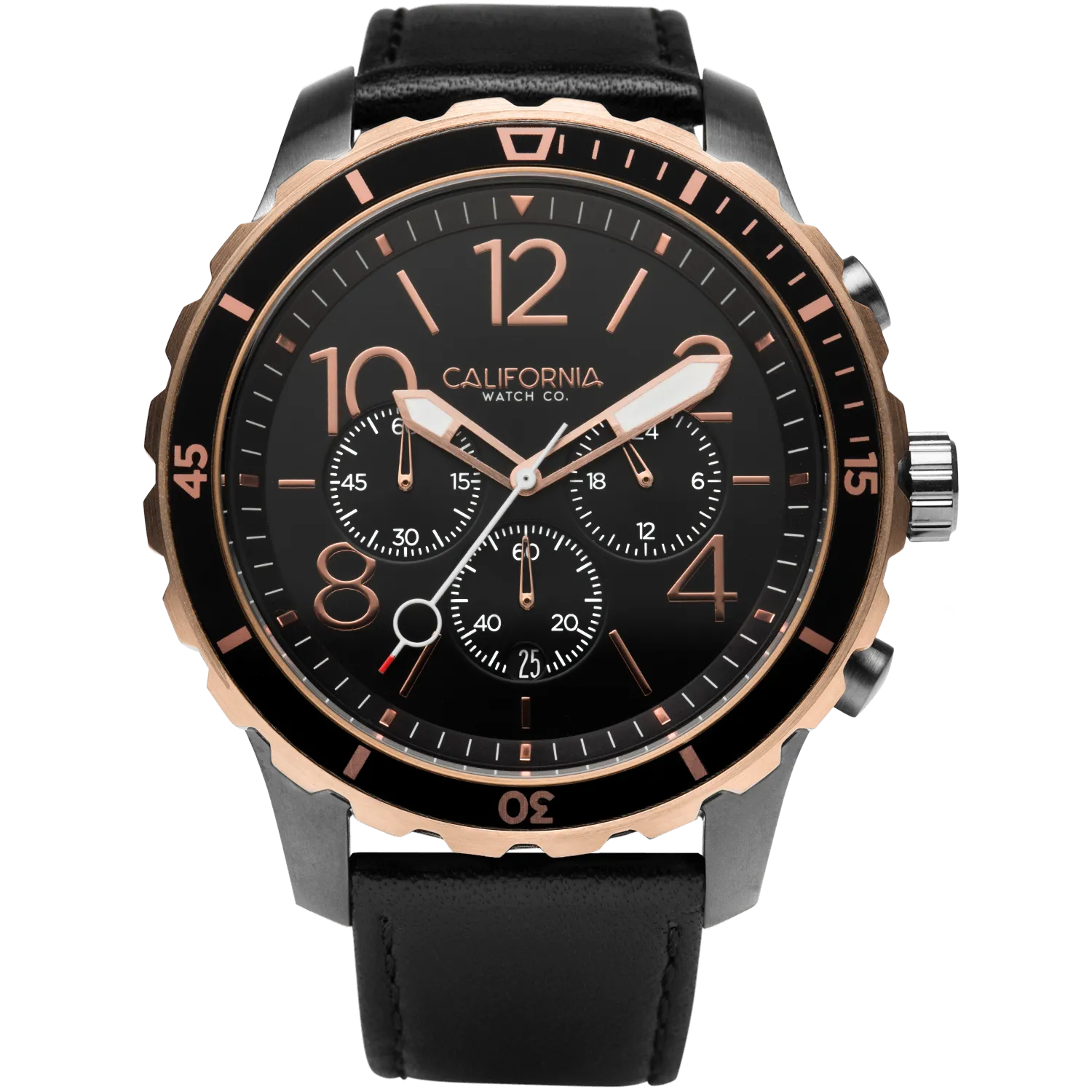 Mavericks Chrono Leather Gunmetal Rose Gold