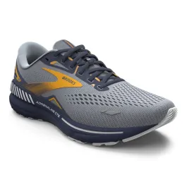 Mens Brooks Running Adrenaline GTS 23 in Grey/Crown Blue/Orange