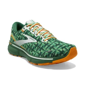 Mens Brooks Running Ghost 15 Run Lucky in Green/White/Orange