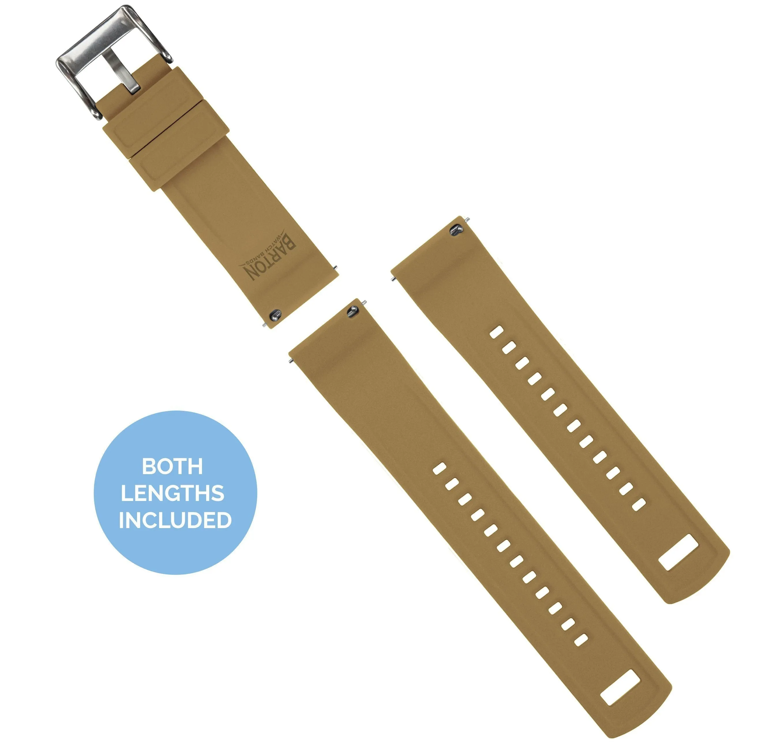 Moto 360 Gen2 Elite Silicone Brown Top Khaki Bottom Watch Band