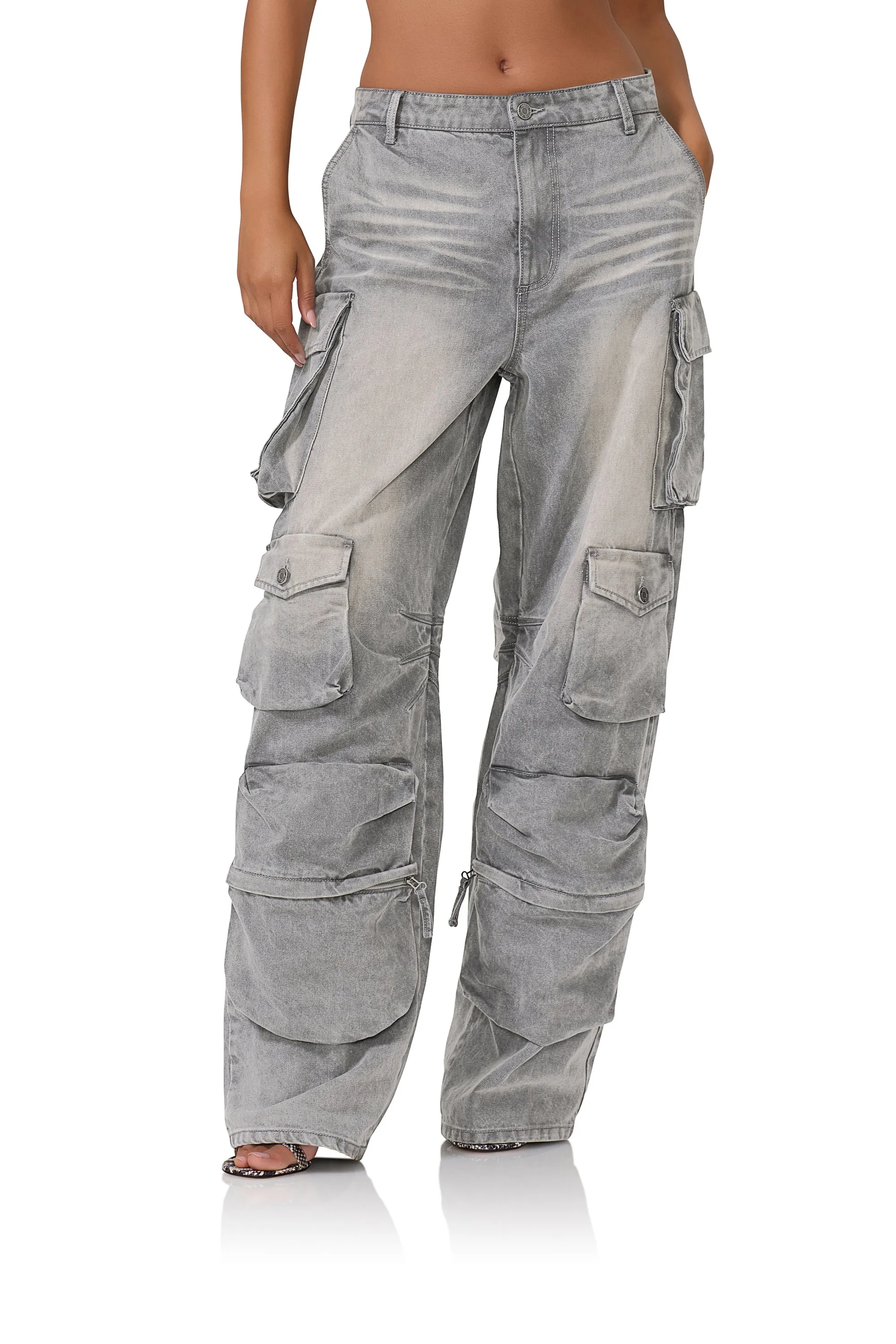 Parker Baggy Cargo Pant - Smoke Grey Wash