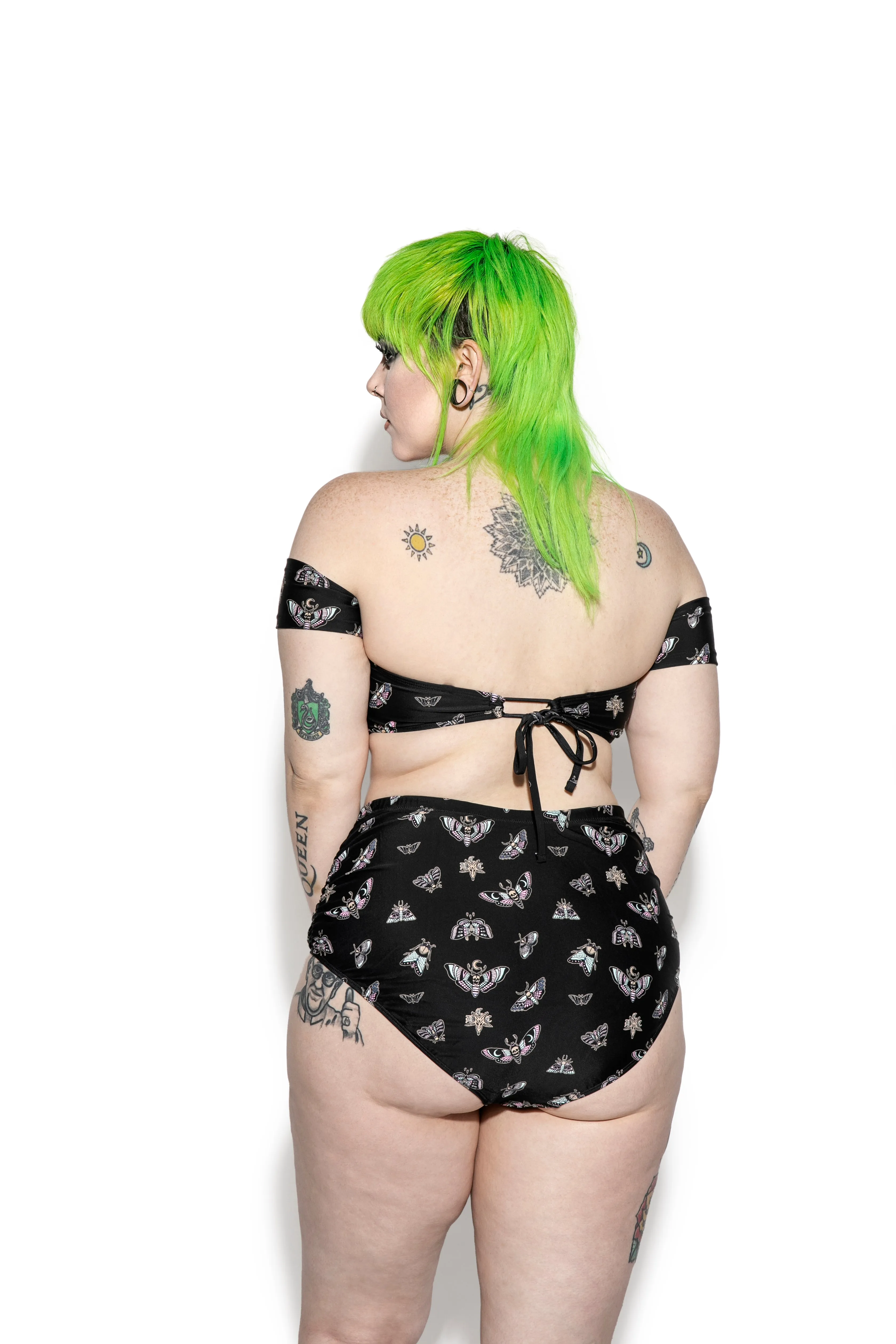 Pastel Death Moth High Waist Swim Bottom