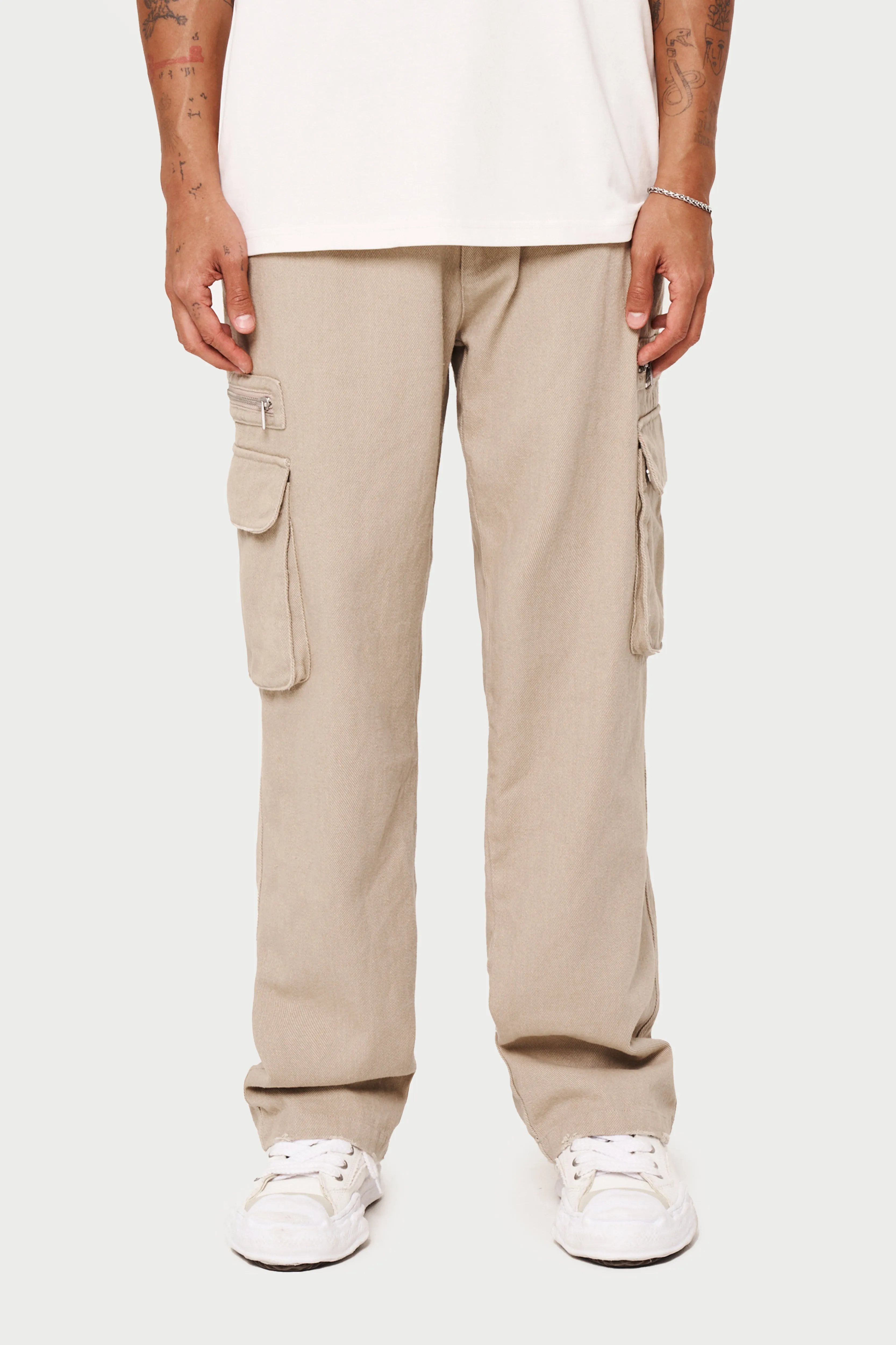 PATCH POCKET TWILL CARGOS - BEIGE