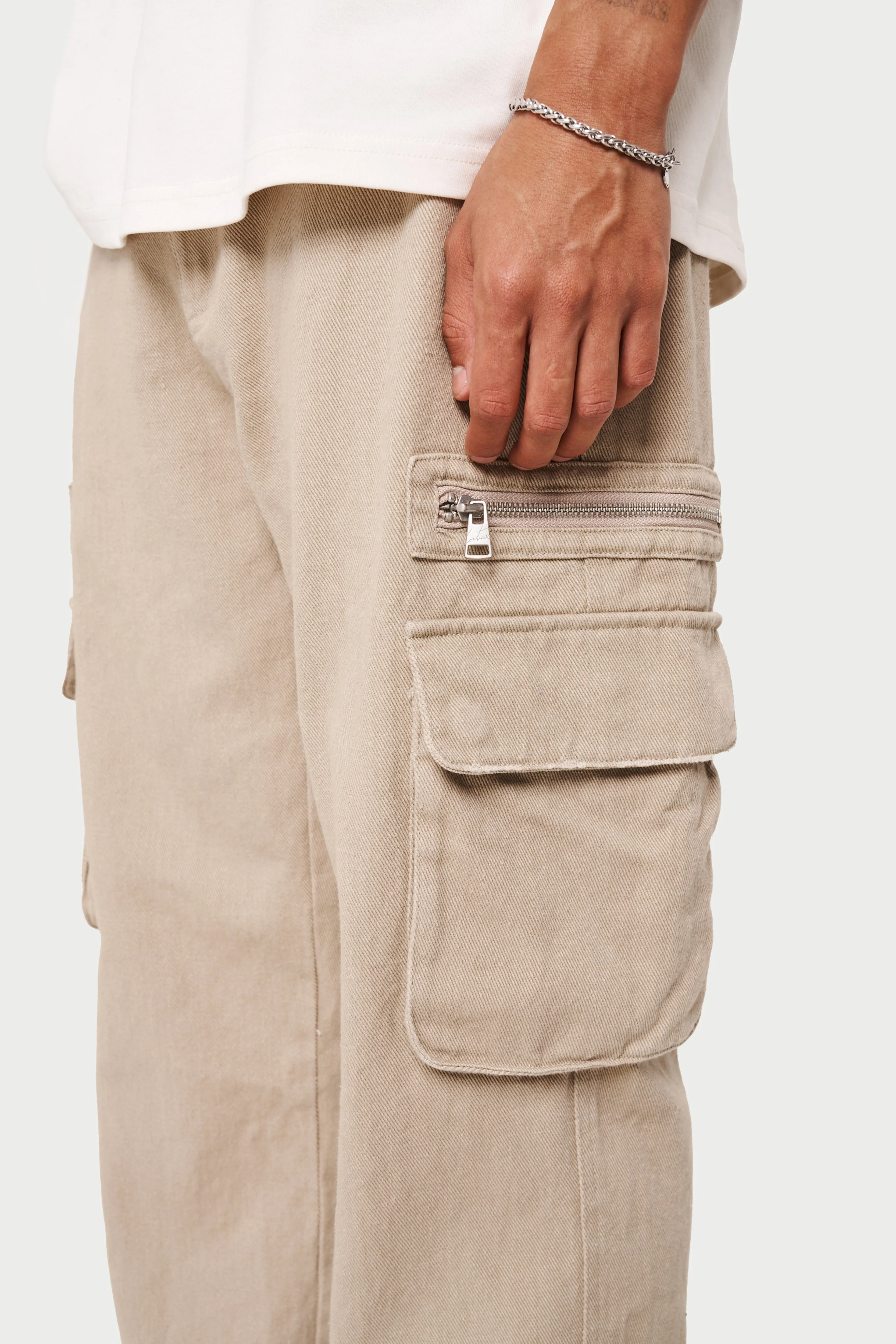 PATCH POCKET TWILL CARGOS - BEIGE