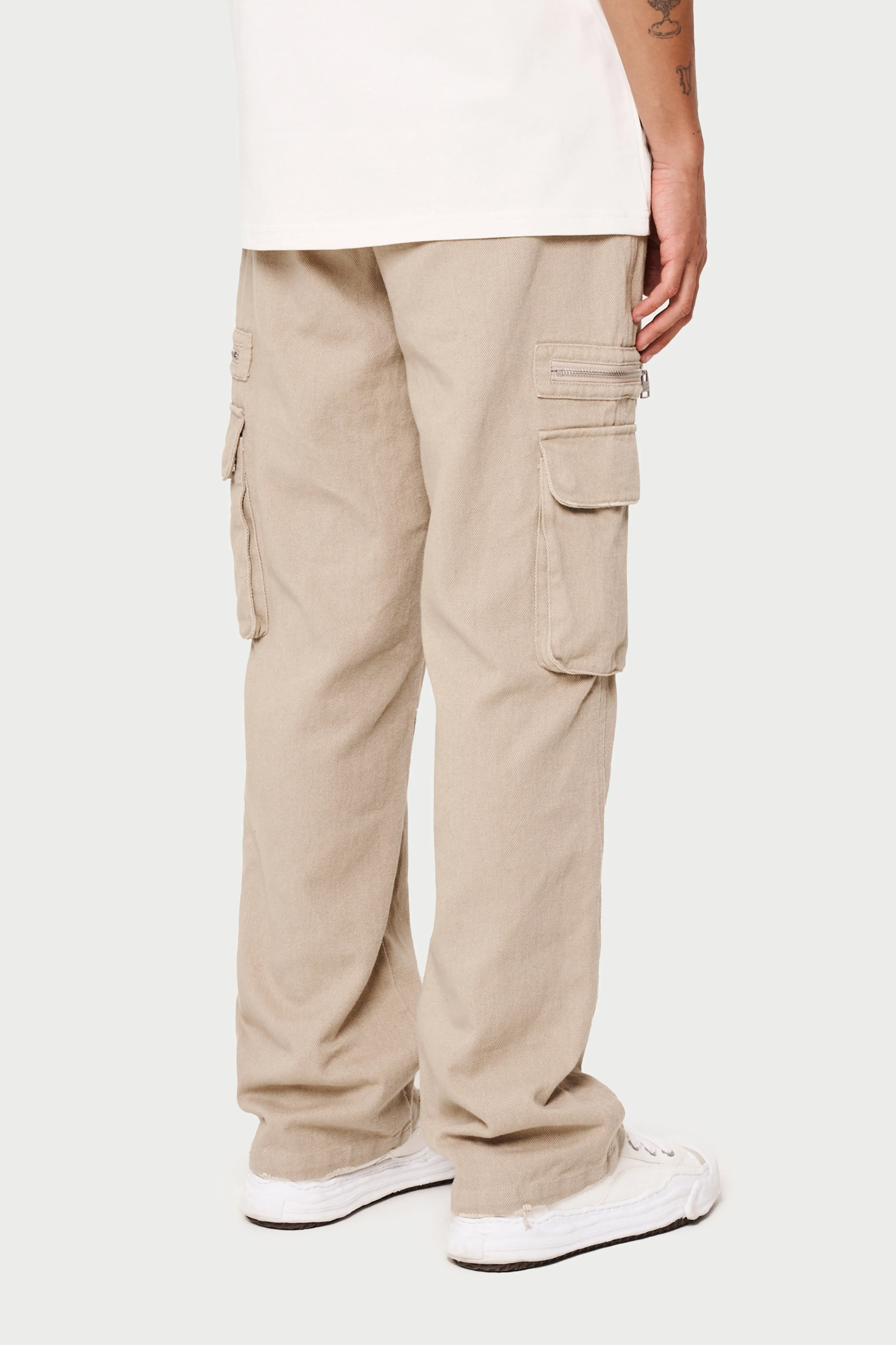 PATCH POCKET TWILL CARGOS - BEIGE