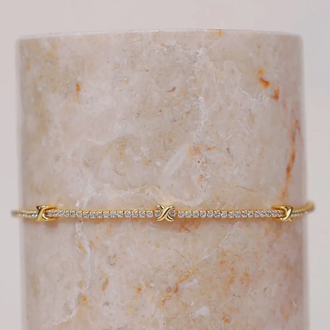 Pave 14K Gold Vermeil Petite Tennis Bracelet