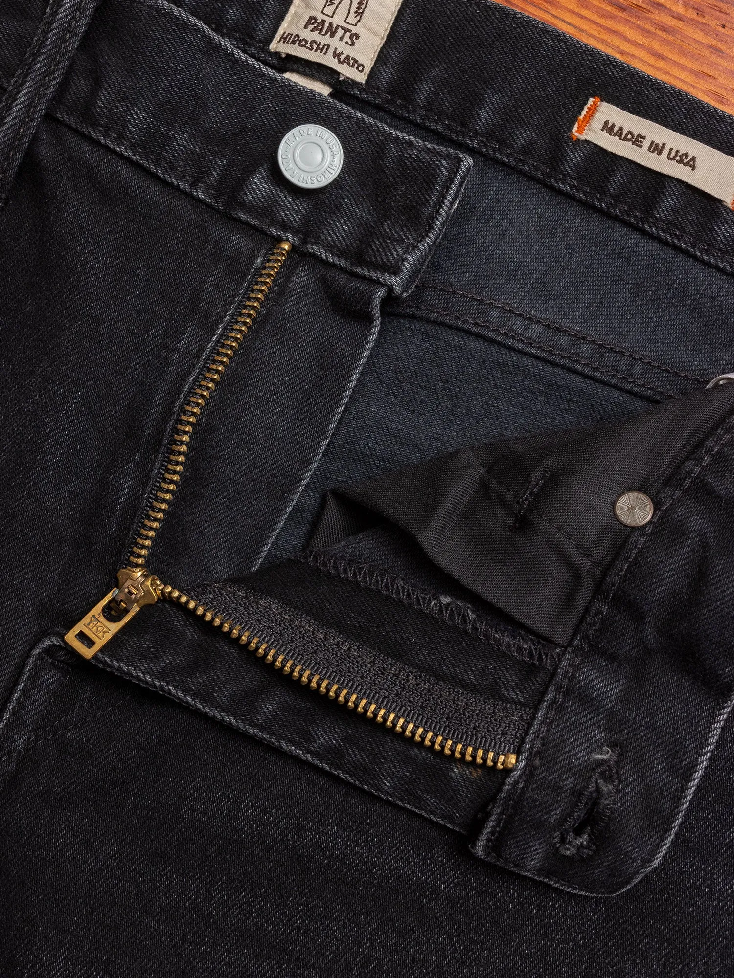 "Paul" 14oz Washed Black Stretch Selvedge Denim - Pen Slim