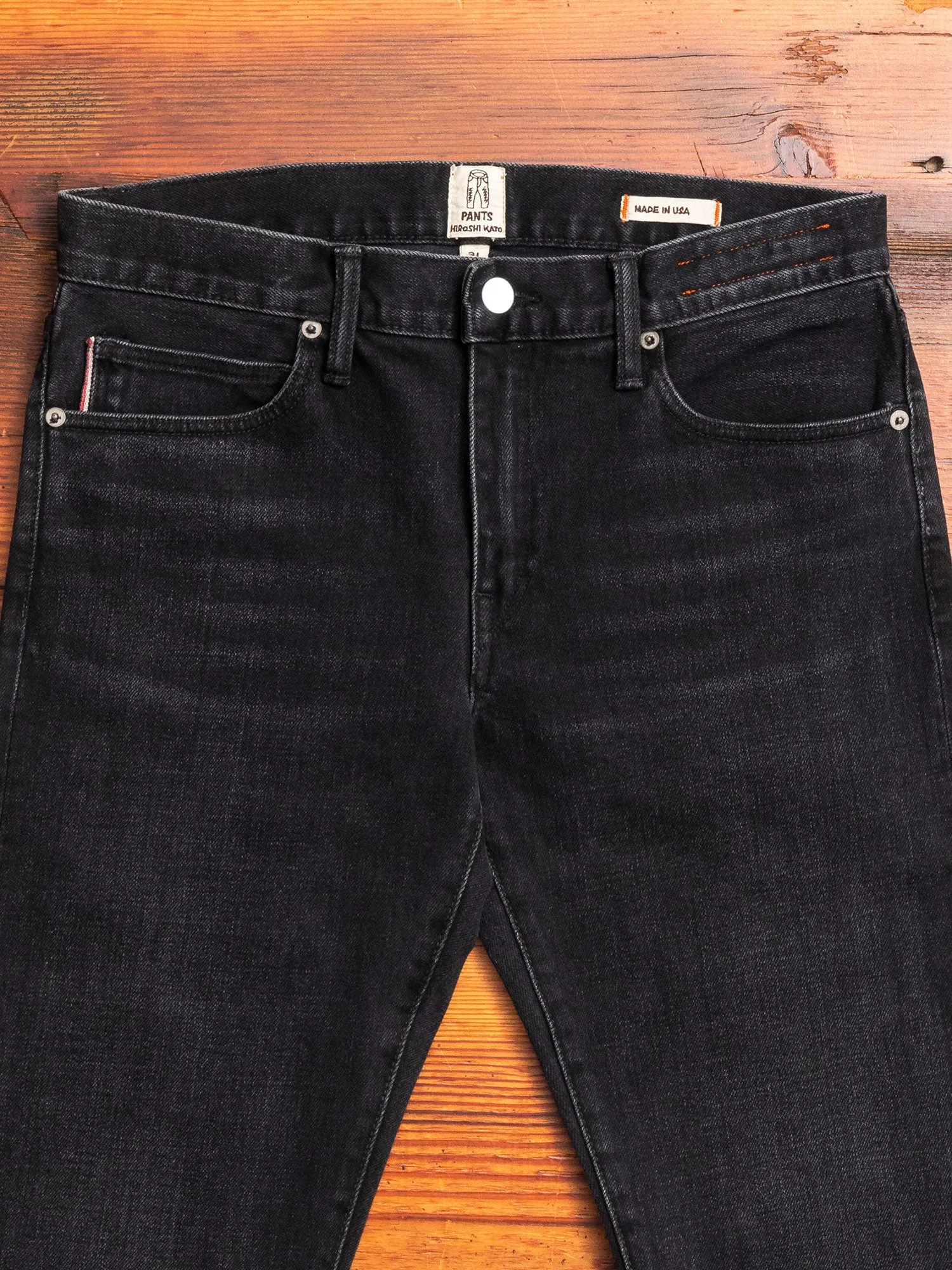 "Paul" 14oz Washed Black Stretch Selvedge Denim - Pen Slim