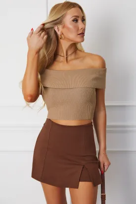 Rachael Khaki Off The Shoulder Top