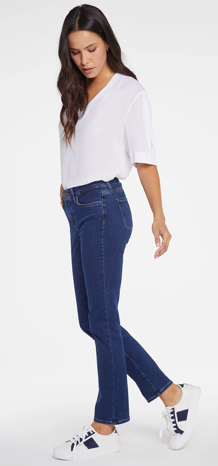 Sheri Slim Jeans Mediumblauw Premium Denim | Quinn