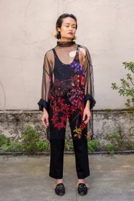 Silk Sheer Floral Midi