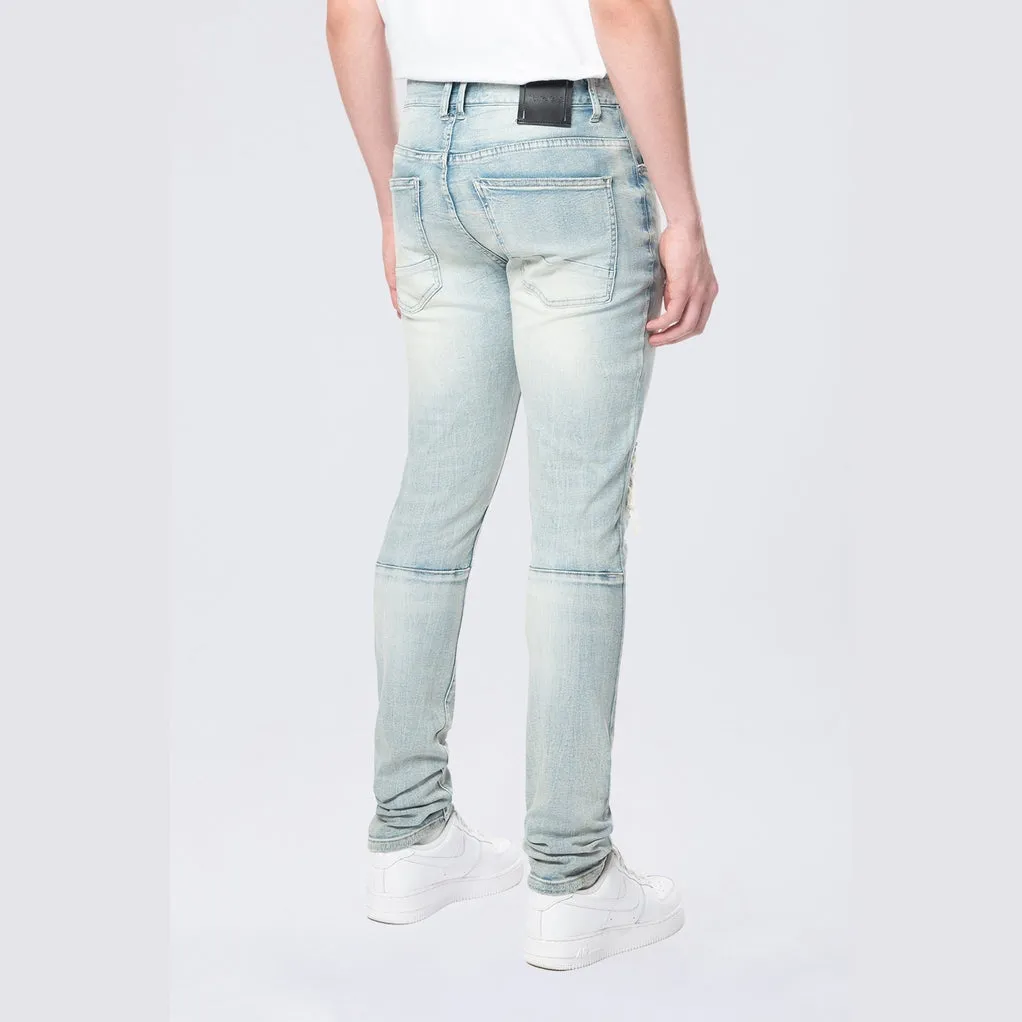 Slim Tapered Vintage Washed Jeans - Elm Blue