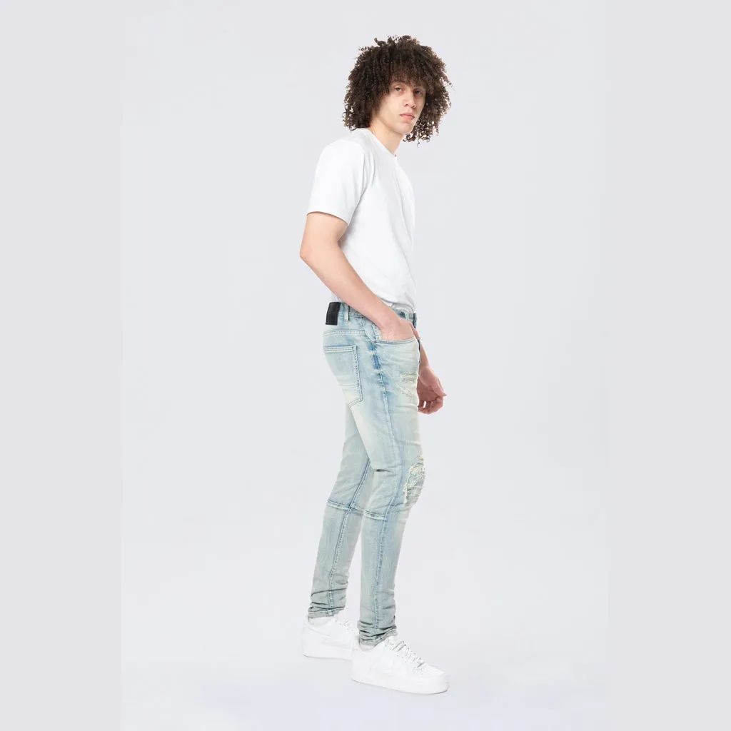 Slim Tapered Vintage Washed Jeans - Elm Blue