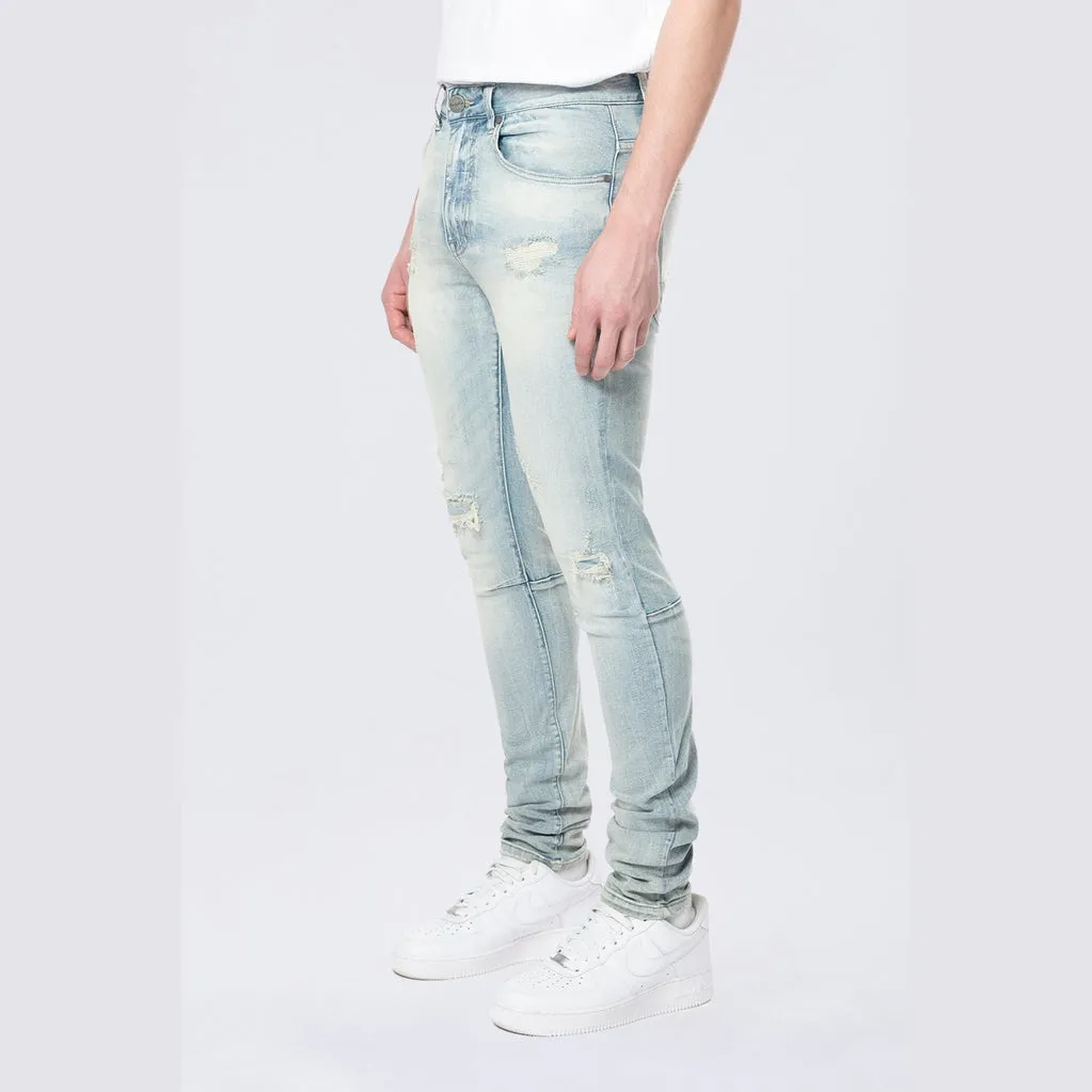 Slim Tapered Vintage Washed Jeans - Elm Blue