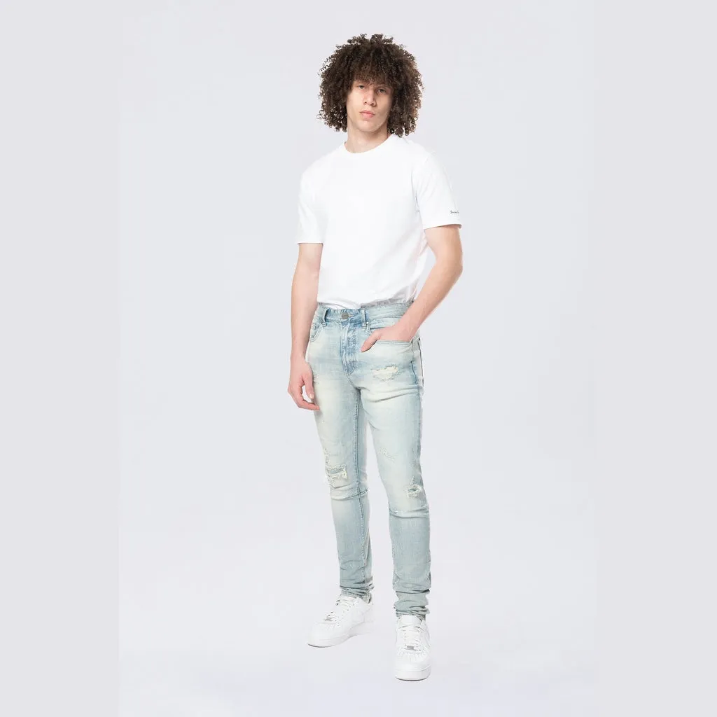 Slim Tapered Vintage Washed Jeans - Elm Blue