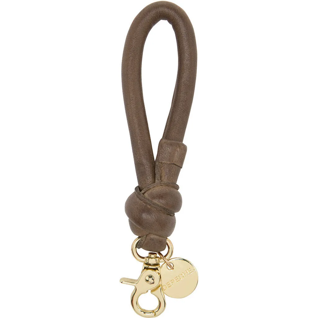 Small keyhanger in soft leather and metal / 14868 - Chestnut