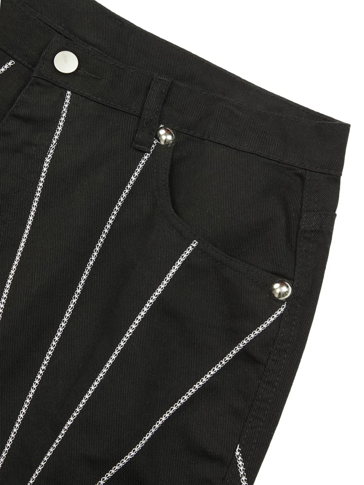 Thesupermade Heavy Spider Web Embroidered Topstitch Jeans/French trousers