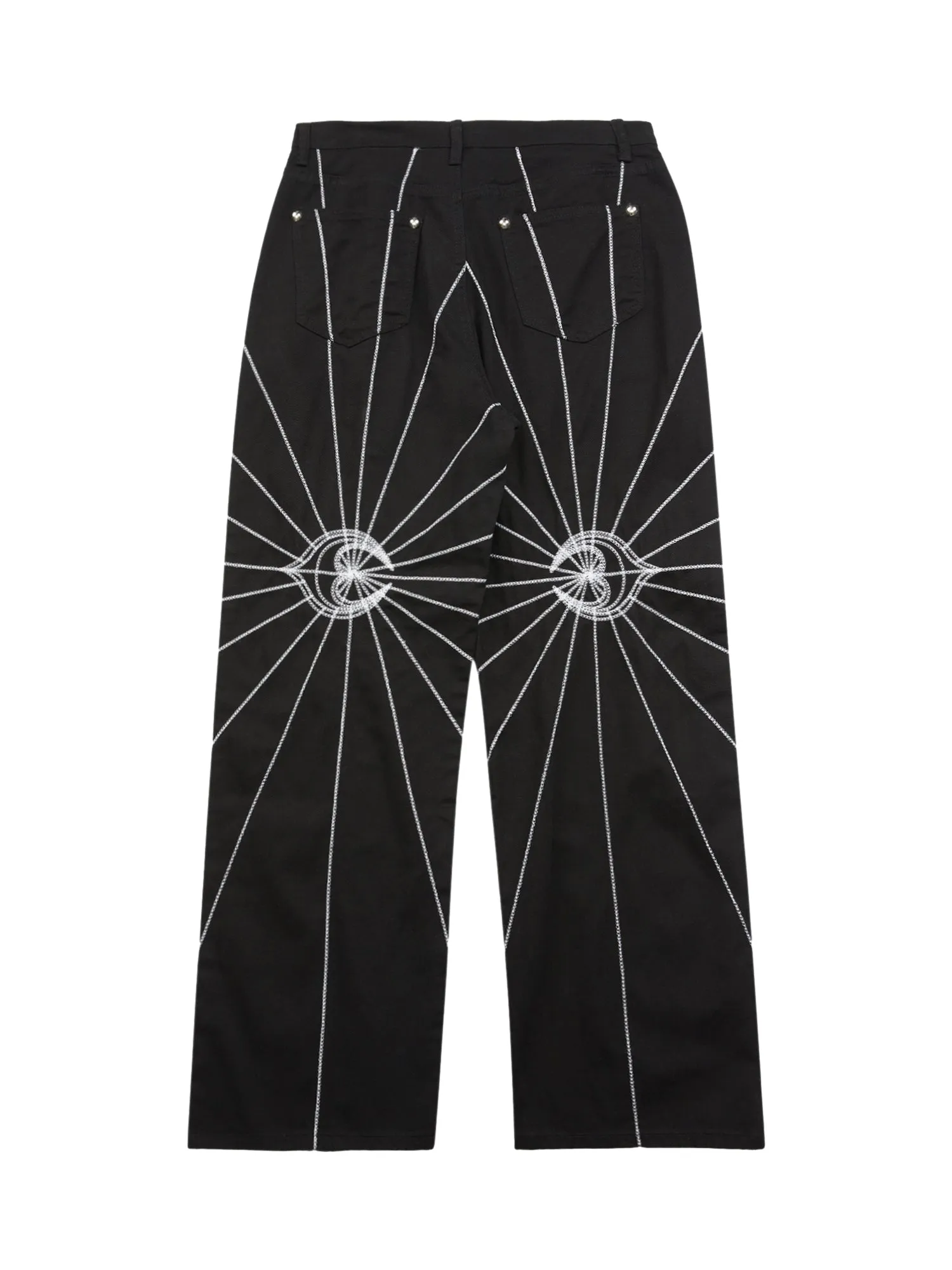 Thesupermade Heavy Spider Web Embroidered Topstitch Jeans/French trousers