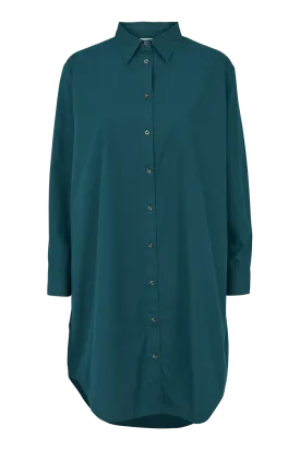 Vilde Loose Shirt Dress - Deep Teal