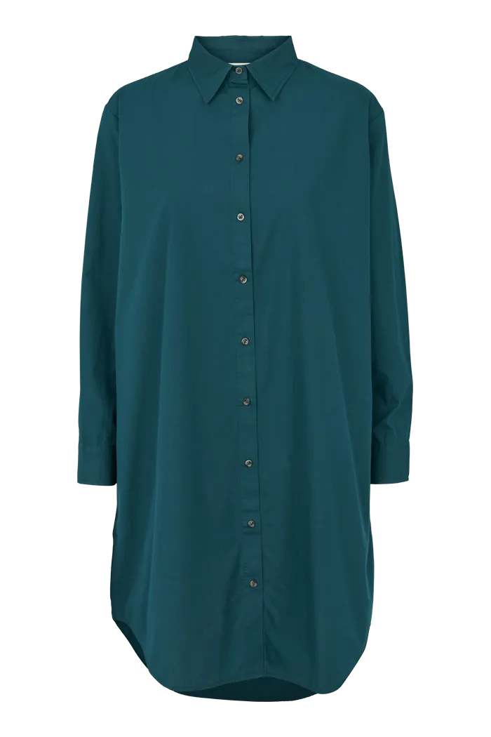 Vilde Loose Shirt Dress - Deep Teal