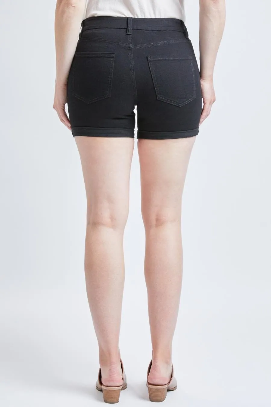 Women's Curvy Fit Cuffed High Rise Shorts